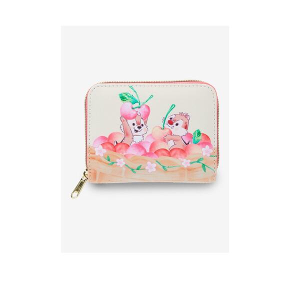 Loungefly Chip and Dale Cherry Basket Mini zipper wallet NWT - Picture 1 of 4
